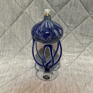 Vintage Hand Blown Swirly Art Glass Oil Lantern Macocha Made in England